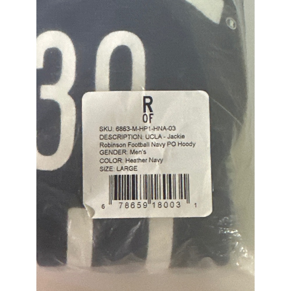 Roots of Fight UCLA Jackie Robinson Football Navy PO Hoody Large - Picture 10 of 11